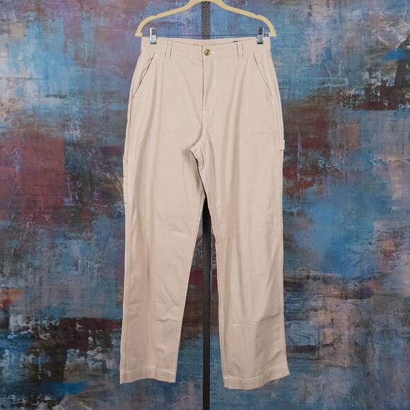 GAP Women's Mid-Rise Loose Fit Carpenter Pant Size 6 Beige 100% Cotton Classic - Picture 1 of 9